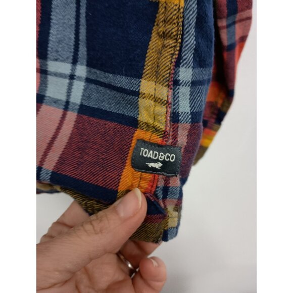 Toad&Co Mens Shirt Size Large Multi Plaid Flannel Long Sleeve Button Down Casual - Picture 4 of 8